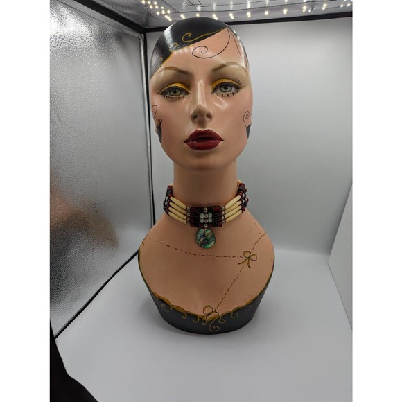 Vintage Native American Old Choker Turkey Bone/Leather horse Hair Traditional - Picture 3 of 12